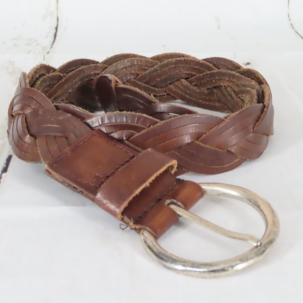 Silpada Brown Braided Leather Belt M